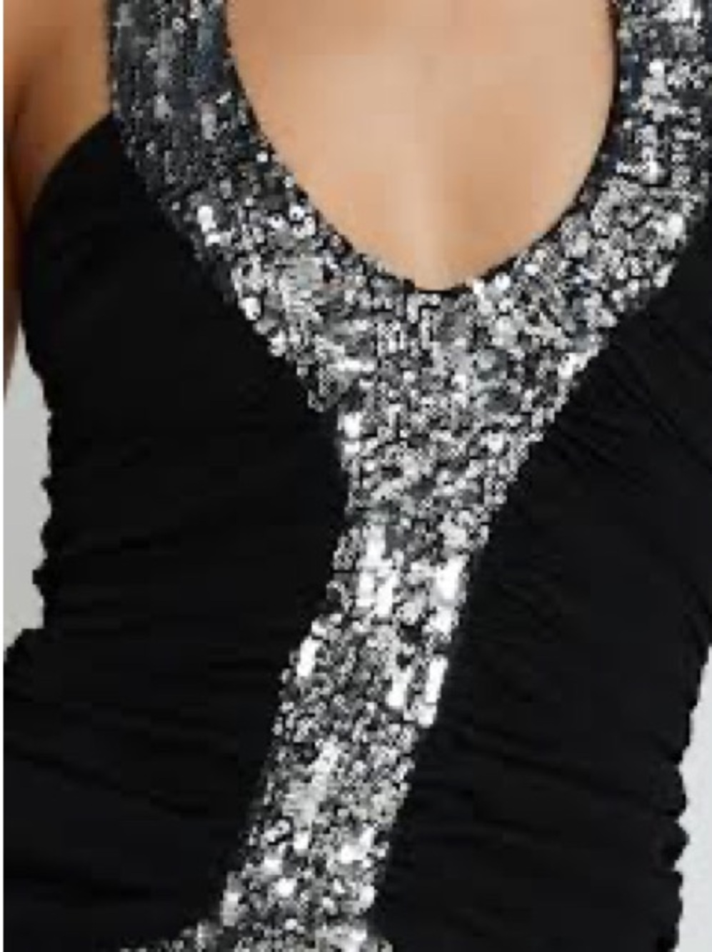 a.n.a Black Tank Top with Silver Sequin Trim